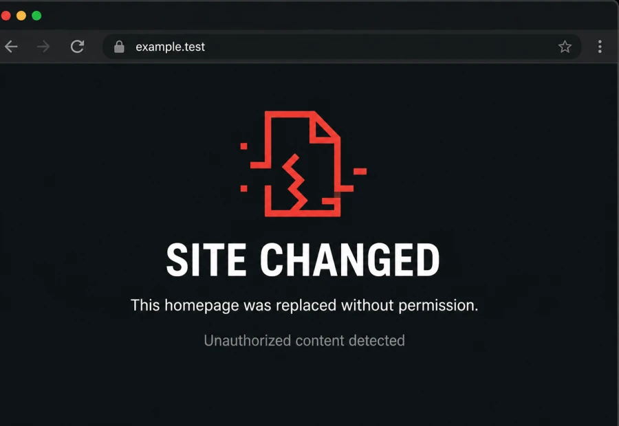 Example homepage changed without the website owner's permission