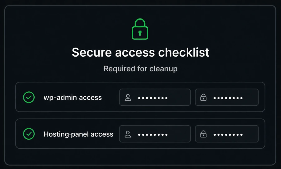 Private access checklist for wp-admin and hosting-panel access