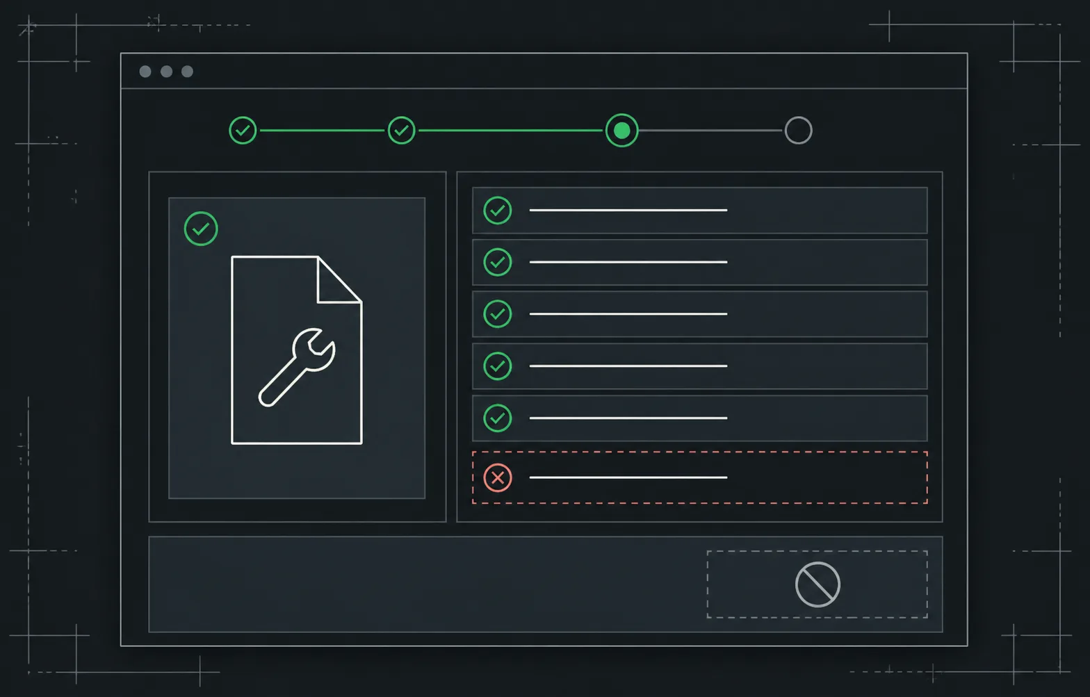 Illustration of a selected repair scope and boundary review