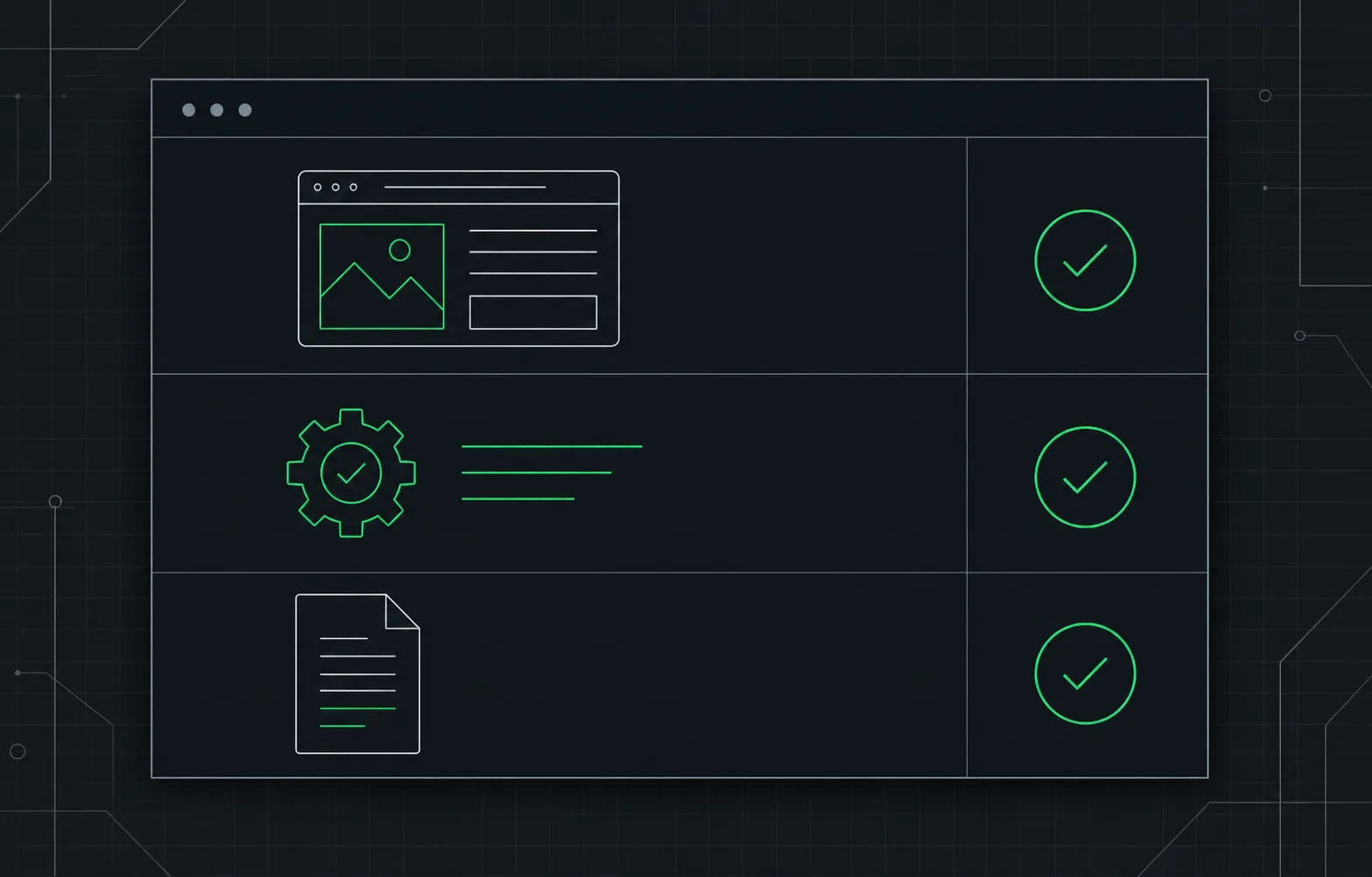 Illustration of a repaired WordPress path passing its completion checks