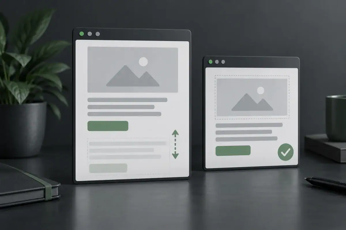 Comparison of website performance on different devices highlighting Core Web Vitals.